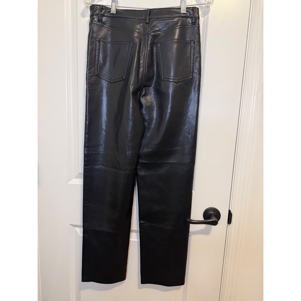 Wilfred Melina Pants Women Size 6 Black Excellent Vegan Leather High Waist‎ - Picture 4 of 6